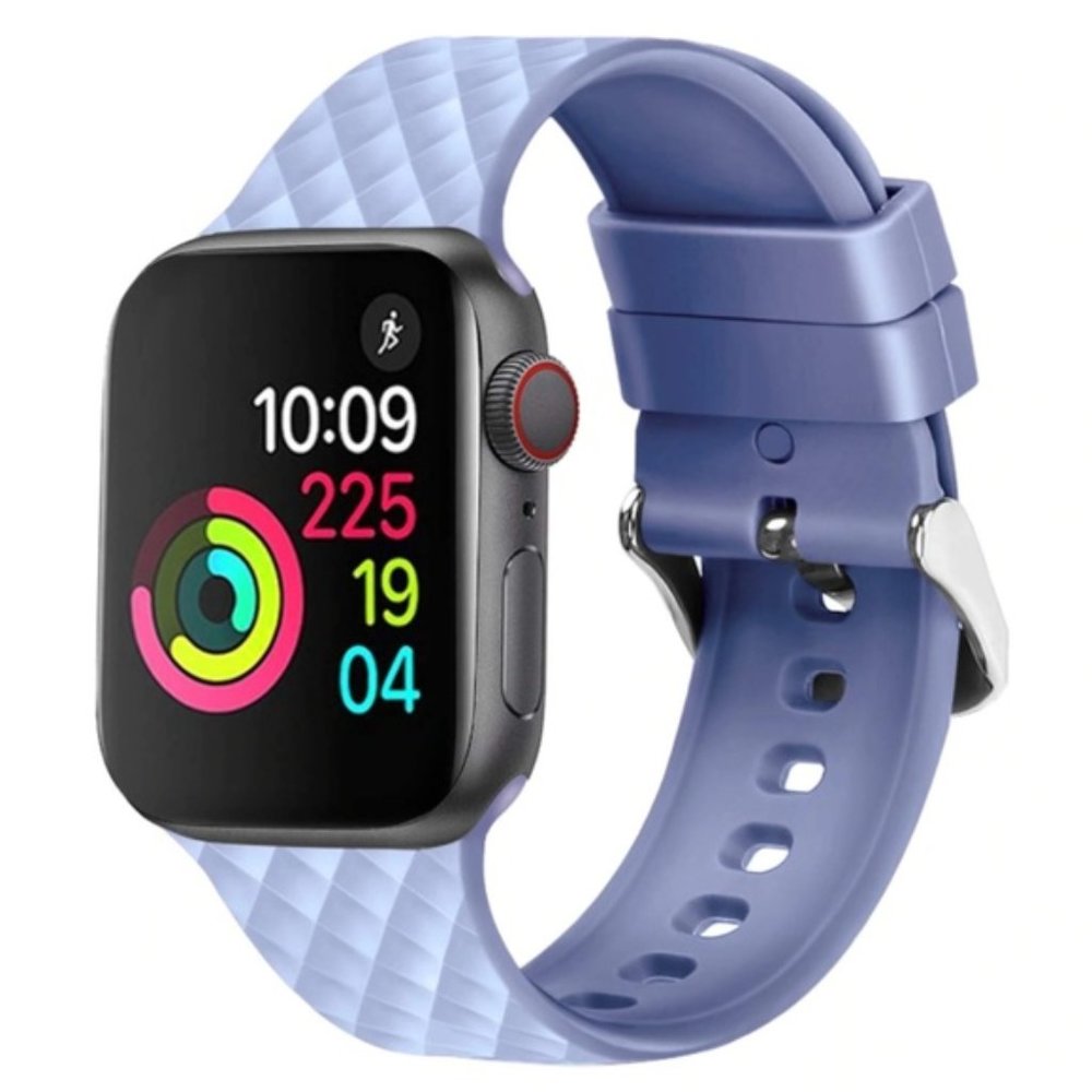 NEW BAND Blue Rhomboid Silicone For Apple Watch - Picture 1 of 4